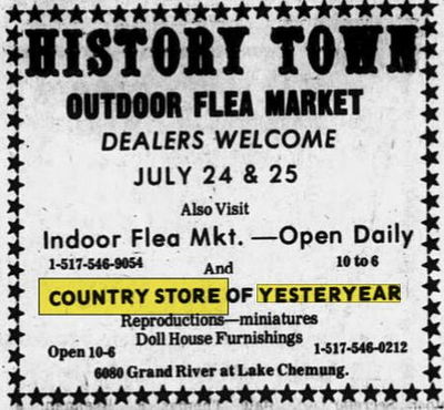 Country Store of Yesteryear (History Town) - July 1976 Ad (newer photo)